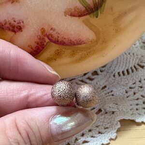 E125 Vintage Rose Gold Textured Stud Earrings